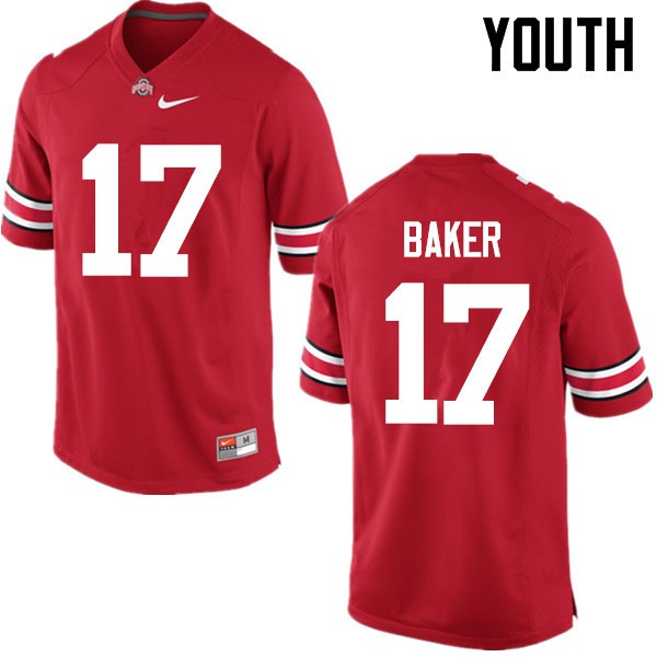 Ohio State Buckeyes #17 Jerome Baker Youth Football Jersey Red OSU25338